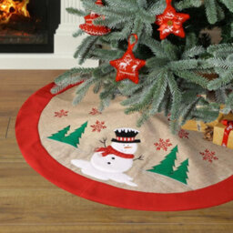 Dibor Traditional Red Snowman Xmas Christmas Tree Decoration Christmas Tree Skirt 86Cm