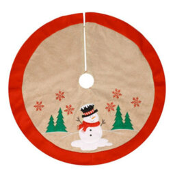 Dibor Traditional Red Snowman Xmas Christmas Tree Decoration Christmas Tree Skirt 86Cm - thumbnail 2
