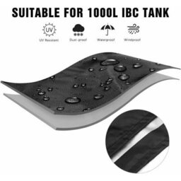 Ibc Tank Cover For 1000L Container, 116 X 100 120 Cm, Uv And Rain Resistant Water (Black) Fdc - thumbnail 3