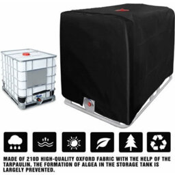 Ibc Tank Cover For 1000L Container, 116 X 100 120 Cm, Uv And Rain Resistant Water (Black) Fdc - thumbnail 4