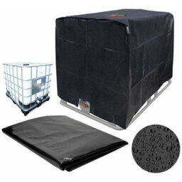 Ibc Tank Cover For 1000L Container, 116 X 100 120 Cm, Uv And Rain Resistant Water (Black) Fdc - thumbnail 1
