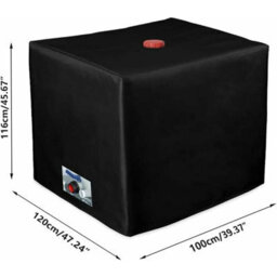 Ibc Tank Cover For 1000L Container, 116 X 100 120 Cm, Uv And Rain Resistant Water (Black) Fdc - thumbnail 2