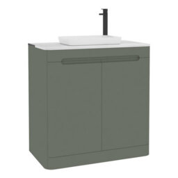 Royal Bathrooms Venice 800mm Sage Green Freestanding Bathroom Countertop Vanity Unit 2 Door With Qubix Basin - thumbnail 7