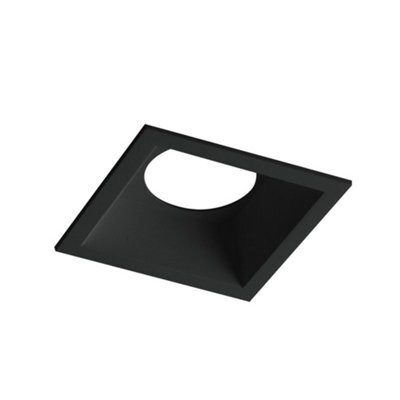 Luminosa Lighting Luminosa Ayris Square Recessed Aluminium Downlight, Lamp Holder Included, Black, Gu10