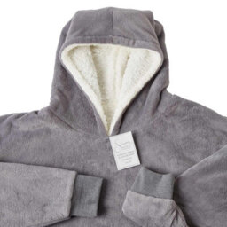 Ohs Hoodie Blanket Ultra Plush Wearable Sherpa Oversize - Charcoal - thumbnail 4