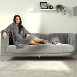 Ohs Hoodie Blanket Ultra Plush Wearable Sherpa Oversize - Charcoal