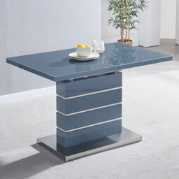 Furniture in Fashion Parini Extending Grey Gloss Dining Table 6 Vesta Grey Chairs - thumbnail 3