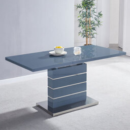 Furniture in Fashion Parini Extending Grey Gloss Dining Table 6 Vesta Grey Chairs - thumbnail 2