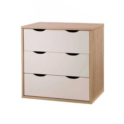 3 Drawer Chest Of Drawers Oak And White - image 1