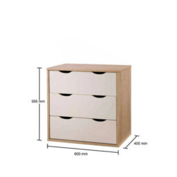 3 Drawer Chest Of Drawers Oak And White - thumbnail 2