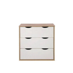 3 Drawer Chest Of Drawers Oak And White - thumbnail 3