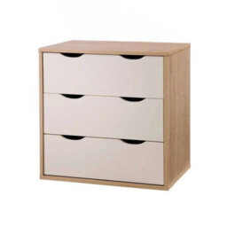 3 Drawer Chest Of Drawers Oak And White - thumbnail 1