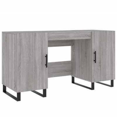 Berkfield Industrial Desk Grey Sonoma 140X50X75 Cm Engineered Wood
