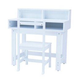 Teamson Home Fantasy Fields -  Kids Wooden Desk & Chairs Set With Storage On The Table Top  - White - thumbnail 1