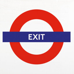 Transport For London Exit Wooden Block White/red/blue (2.7Cm X 20Cm X 20Cm) - thumbnail 2