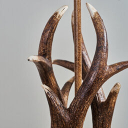Valuelights Intertwined Caribou Antler Design Table Lamp Rustic Finish With Black Shade - thumbnail 3