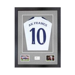 "AK Frames 77.5X58.5Cm Matte Black Shirt Frame With Silver Mount -49X42.5Cm Shirt Window -5X.3.5"" Photos - 7.5X4.5Cm Name Plate" - thumbnail 1