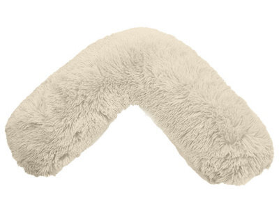 Homes & Linen Teddy Cuddles V Shaped Complete V Pillow  For Neck Maternity Back Support Soft Warm Plush Cosy Fleece V Shape (Cream)