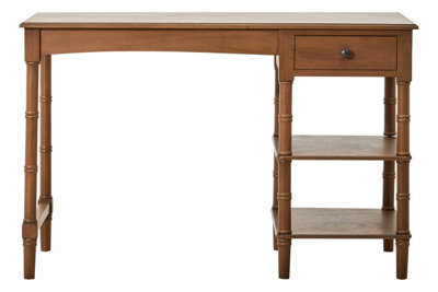Orsina Classic Design Natural Wood Desk, Functional Computer Desk For Office, Spindle Legs Design Desk For Library - image 1