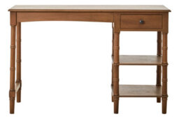 Orsina Classic Design Natural Wood Desk, Functional Computer Desk For Office, Spindle Legs Design Desk For Library