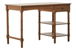 Orsina Classic Design Natural Wood Desk, Functional Computer Desk For Office, Spindle Legs Design Desk For Library - thumbnail 2