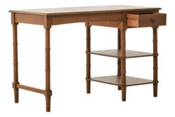 Orsina Classic Design Natural Wood Desk, Functional Computer Desk For Office, Spindle Legs Design Desk For Library - thumbnail 3