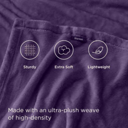 Bedlooms Purple Blanket, Reversible & Lightweight Couch & Bed Throw Blanket, King 200X240Cm - thumbnail 4