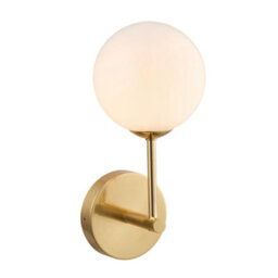Anson Lighting Consort Brushed Gold And Opal Glass 1 Light Wall Light - thumbnail 2