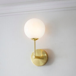 Anson Lighting Consort Brushed Gold And Opal Glass 1 Light Wall Light - thumbnail 3