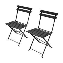 Living And Home Black 3-Piece Outdoor Folding Bistro Set - thumbnail 4