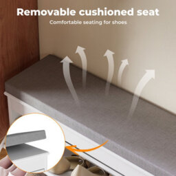 Levede White Plastic Slim Shoe Storage Unit Hallway Rack Organiser 2Pc - thumbnail 9
