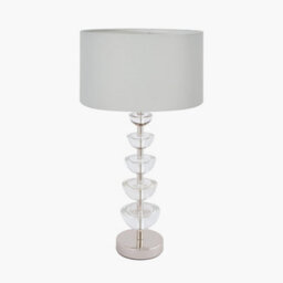 Laura Ashley Glass And Silver Crescent Table Lamp With 30Cm Ivory Shade - thumbnail 2