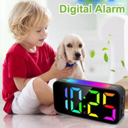 Digital Alarm Clock For Heavy Sleeper Bedroom Led Display Night Light W/ Shaker - thumbnail 9