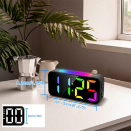 Digital Alarm Clock For Heavy Sleeper Bedroom Led Display Night Light W/ Shaker - thumbnail 7