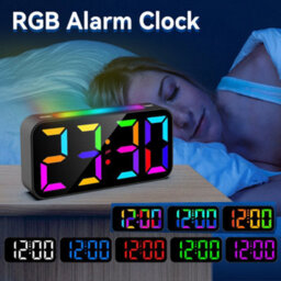 Digital Alarm Clock For Heavy Sleeper Bedroom Led Display Night Light W/ Shaker - thumbnail 6