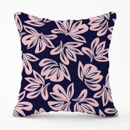 Warren Reed Designer Pink Navy Floral Botanical Pattern Outdoor Cushion 45Cm X 45Cm - thumbnail 1