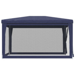 Berkfield Party Tent With 4 Mesh Sidewalls Blue 3X4 M Hdpe - thumbnail 4