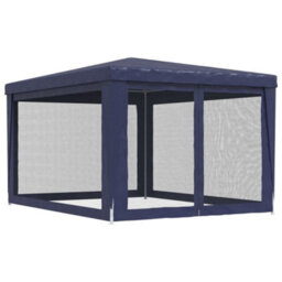 Berkfield Party Tent With 4 Mesh Sidewalls Blue 3X4 M Hdpe - thumbnail 5