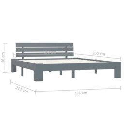 Berkfield Bed Frame Grey Solid Pine Wood 180X200 Cm 6Ft Super King - thumbnail 7
