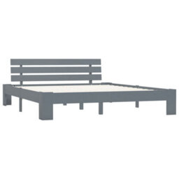 Berkfield Bed Frame Grey Solid Pine Wood 180X200 Cm 6Ft Super King - thumbnail 2