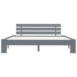 Berkfield Bed Frame Grey Solid Pine Wood 180X200 Cm 6Ft Super King - thumbnail 3