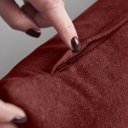 Luxury Living Plain Velvet Chenille Cushion Red - thumbnail 6