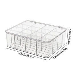 Living And Home Transparent 16-Compartment Underwear Drawer Organizer, 28.7Cm W X 23.7Cm D X 10.5Cm H - thumbnail 6