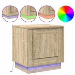 Berkfield Bedside Cabinet With Led Lights Sonoma Oak 44X34,5X45 Cm - thumbnail 4