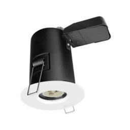 CED Fixed Trim Fire Rated Downlight - Gu10 Lamp Holder, Fast-Fix Connector, Twist-And-Lock White Bezel Finish (Ip65) - thumbnail 2