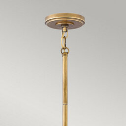 Luminosa Lighting Elstead Hinkley Fletcher 3 Light Pendant Aged Zinc With Heritage Brass - thumbnail 3