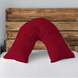 Microfibre Soft Touch V Shape Plain Dyed Pillowcase Red