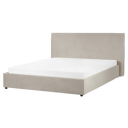 Beliani Ottoman Bed Velvet Lavaur 160 X 200 Cm (Eu King Size) Taupe - thumbnail 6