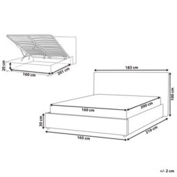 Beliani Ottoman Bed Velvet Lavaur 160 X 200 Cm (Eu King Size) Taupe - thumbnail 3