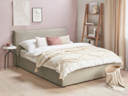 Beliani Ottoman Bed Velvet Lavaur 160 X 200 Cm (Eu King Size) Taupe - thumbnail 2